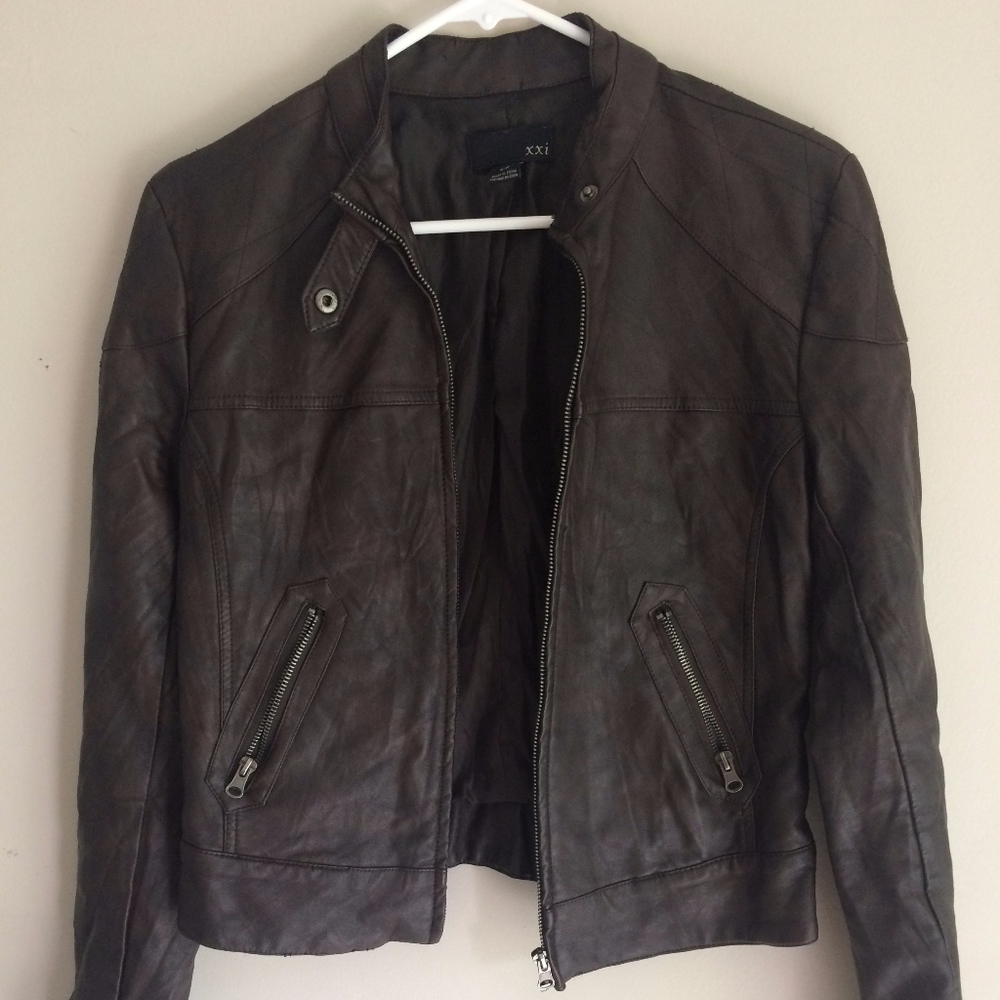 Forever 21 Brown faux leather jacket